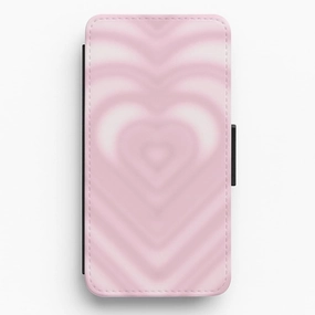 Vibrant Finish Flexible Grip Form Drippy Love Heart Pink Flip / Wallet Phone Case