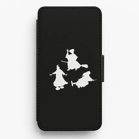 Witches Outline - Hocus Halloween Flip / Wallet Phone Case Travel Friendly Elegant Look