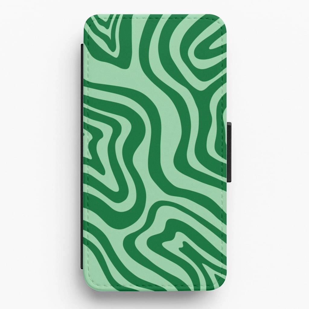 Green Abstract Halloween  Flip / Wallet Phone Case Premium Material