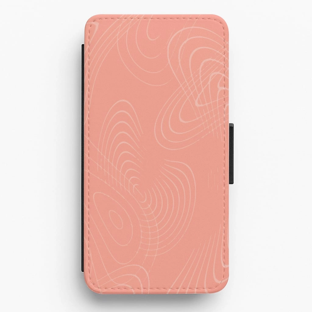 Urban Texture Neon Orange Pattern Flip / Wallet Phone Case