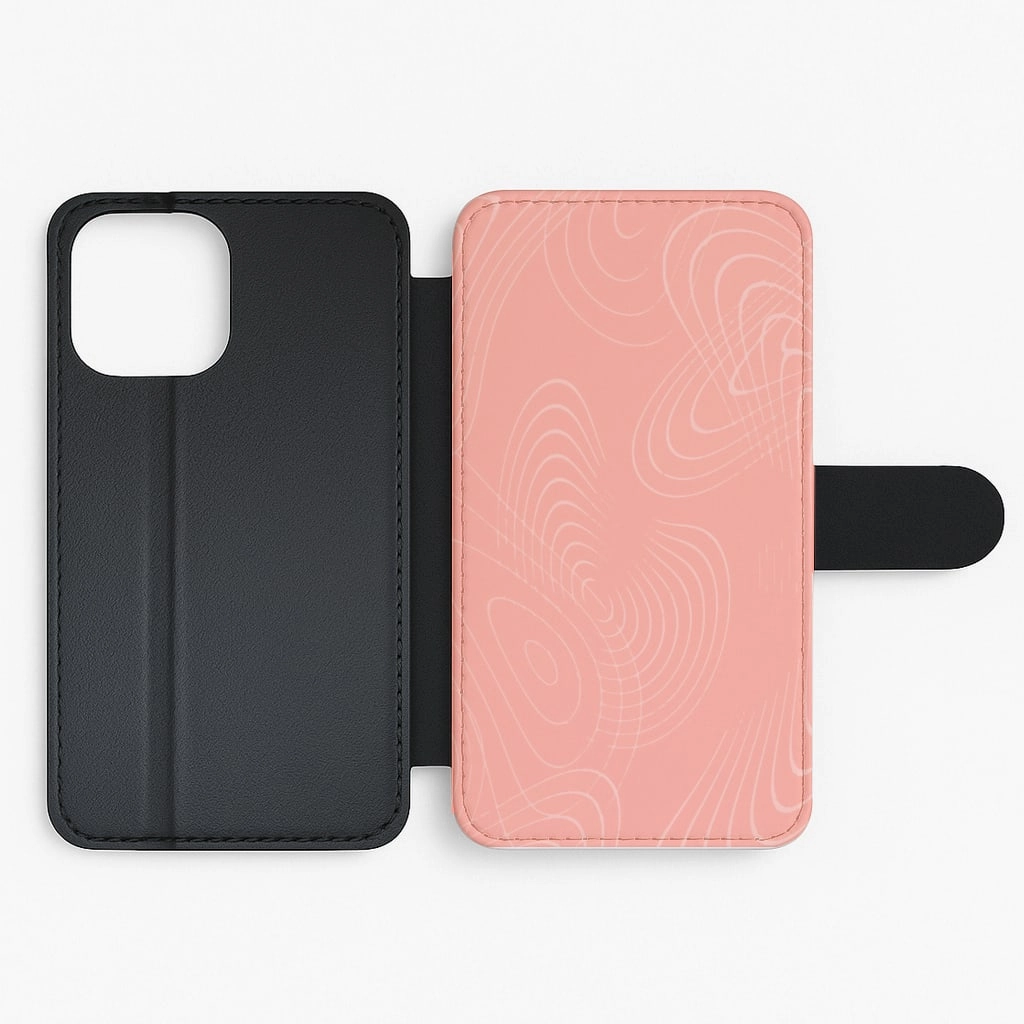 Unique Texture Neon Orange Pattern Flip / Wallet Phone Case