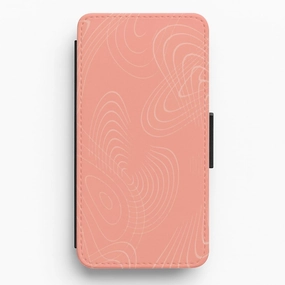 Urban Texture Neon Orange Pattern Flip / Wallet Phone Case