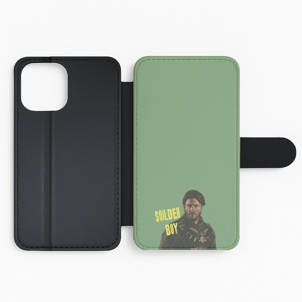 Soldier Boy Flip / Wallet Phone Case Soft Surface Layer Versatile Accessory
