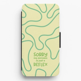 Luxury Look Hybrid Build Sorry My Sarcasm Flip / Wallet Phone Case