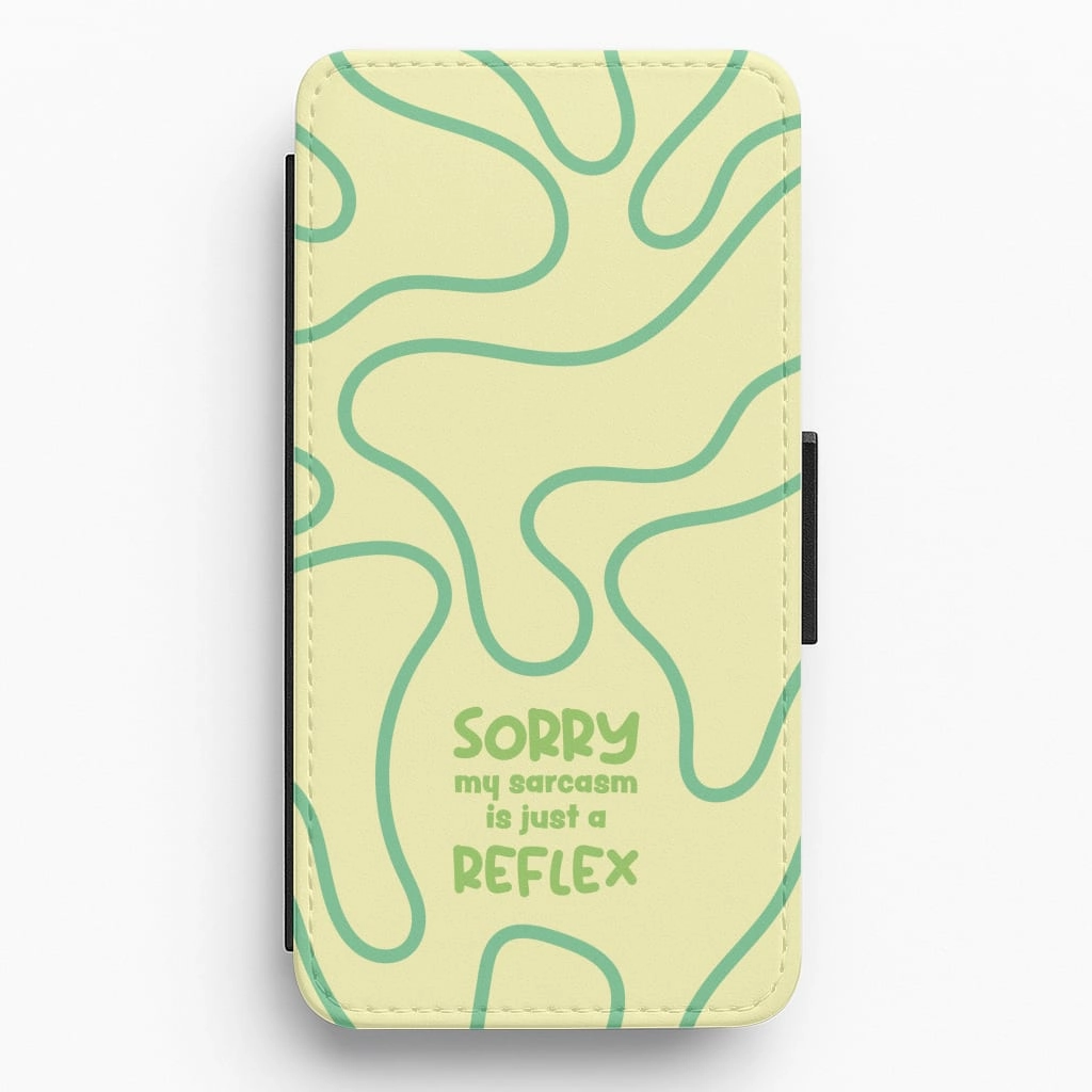 Luxury Look Hybrid Build Sorry My Sarcasm Flip / Wallet Phone Case