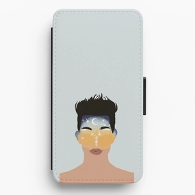 Minimal Detail Space Head - James Charles Flip / Wallet Phone Case
