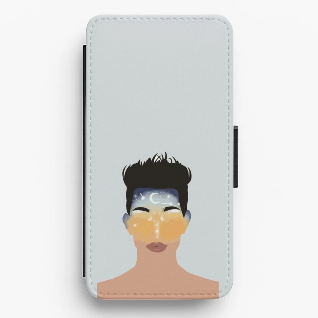 Minimal Detail Space Head - James Charles Flip / Wallet Phone Case
