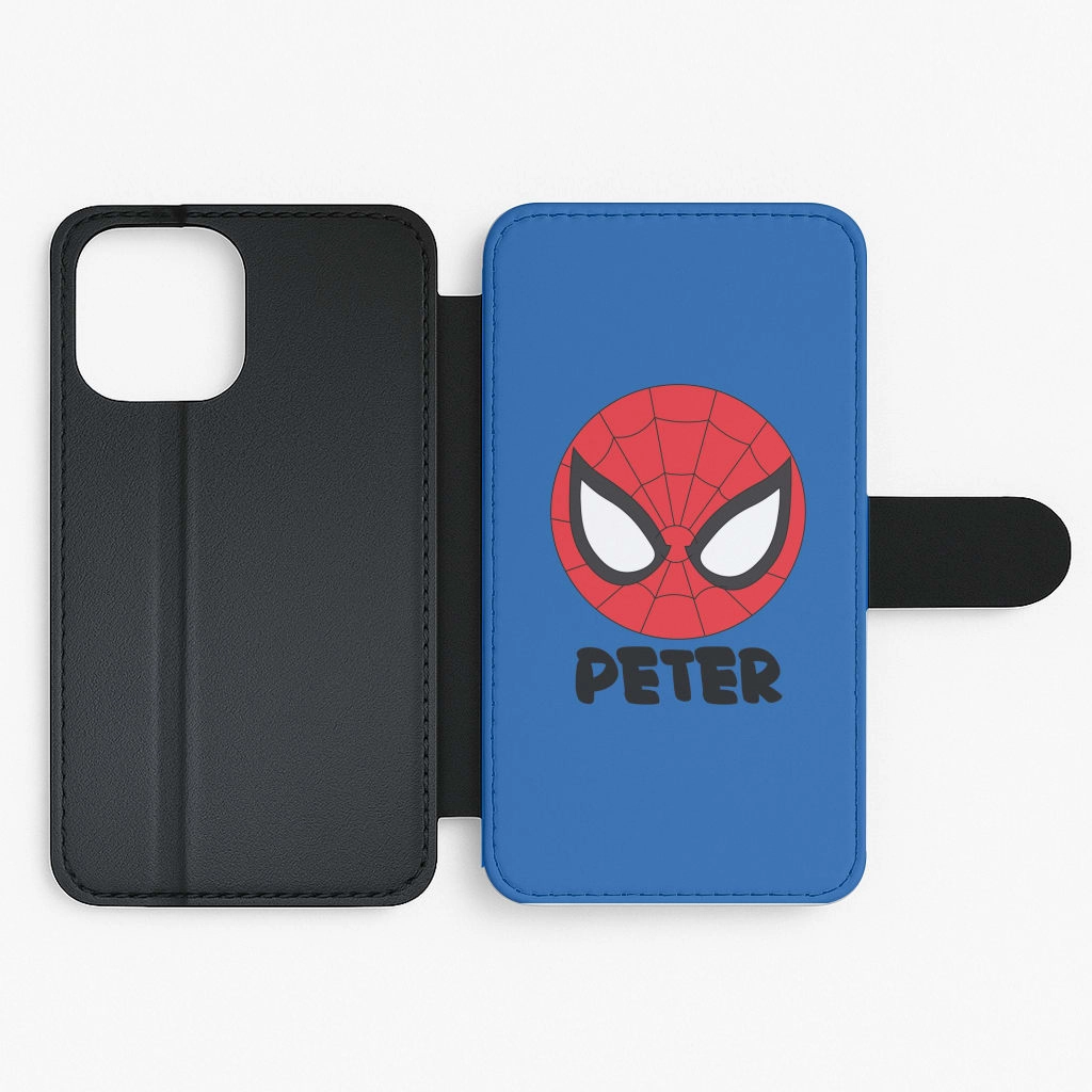 SpiderMan - Personalised Superhero Comic Flip / Wallet Phone Case Shock Proof Hybrid Finish Texture
