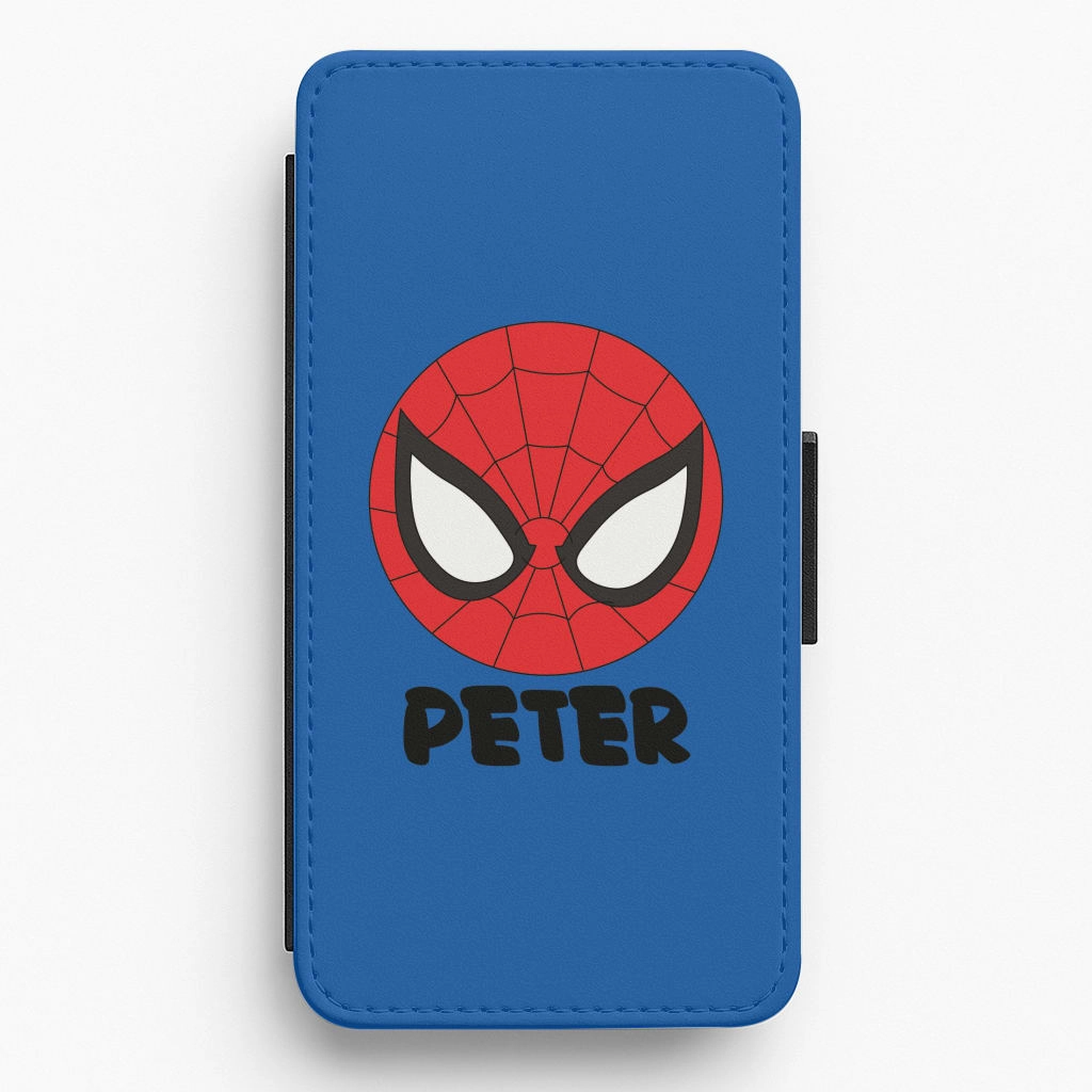SpiderMan - Personalised Superhero Comic Flip / Wallet Phone Case Polished Edge Edge Shield