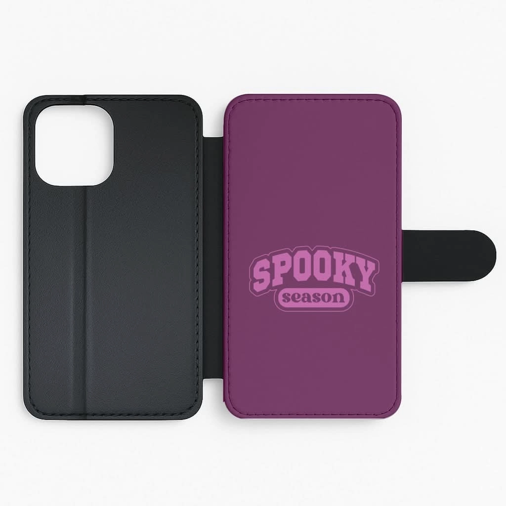 Spooky Season Varsity Flip / Wallet Phone Case Clear Pattern