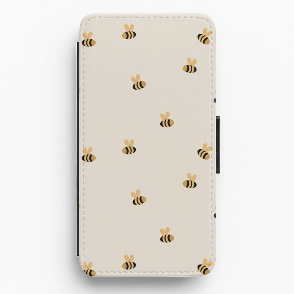 Spring Bee Pattern Flip / Wallet Phone Case Minimal Edge