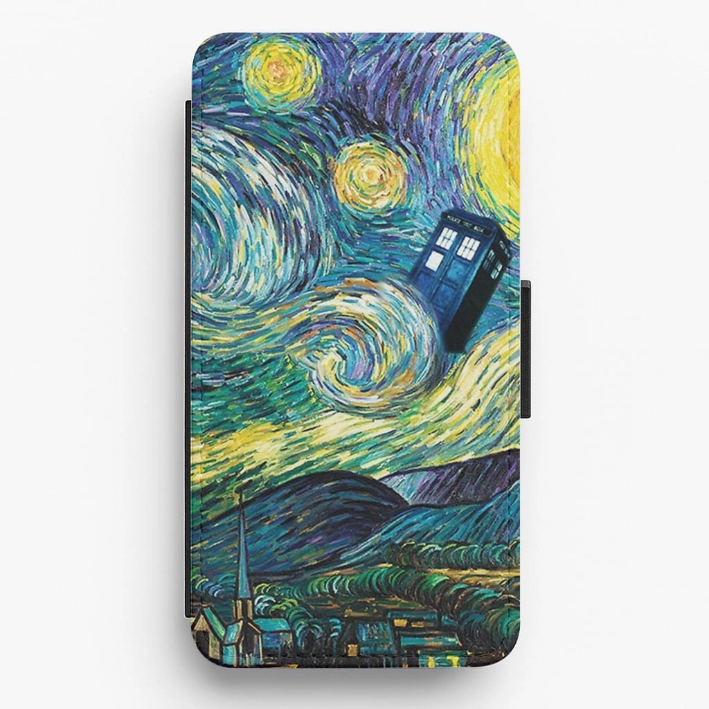 Starry Night Tardis Flip / Wallet Phone Case Casual Wear Strong protection