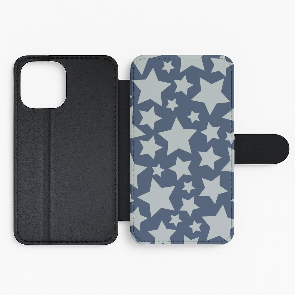 Slim Look Ergonomic Texture Stars Flip / Wallet Phone Case