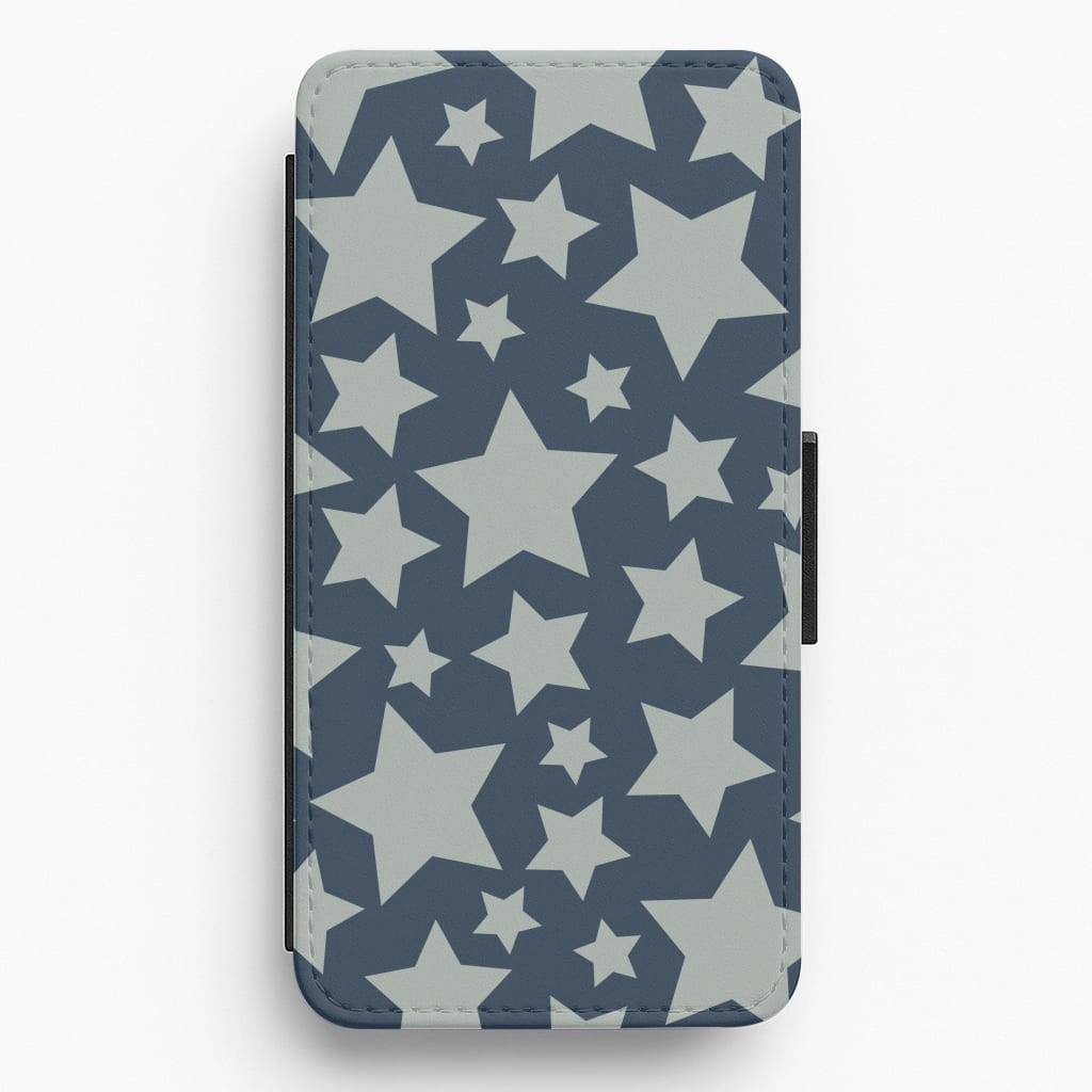 Stars Flip / Wallet Phone Case Strong Corners Tactile Buttons