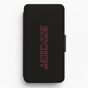 Soft Edge Detail high quality build Stranger Bitchin' Logo Flip Wallet Phone Case