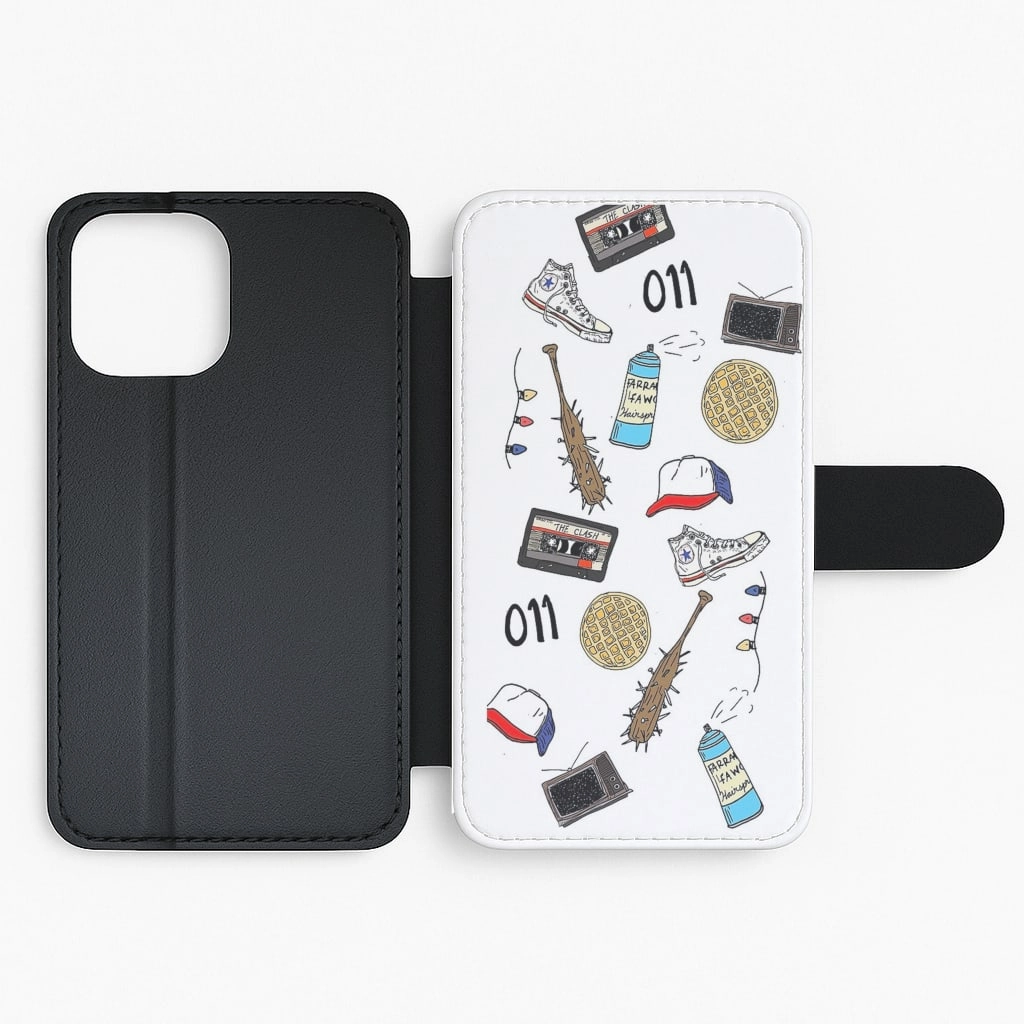 Stranger Drawings Flip Wallet Phone Case Unique Artwork Stylish Detailing