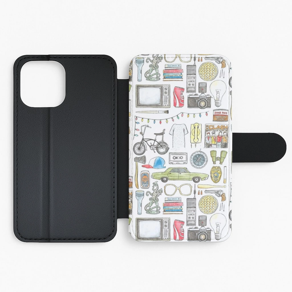 Classic Grip Modern Design Texture Stranger Objects Illustration Flip Wallet Phone Case