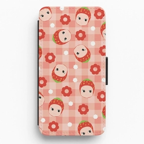 Strawberry Angel Pattern Flip / Wallet Phone Case Modern Pattern Style