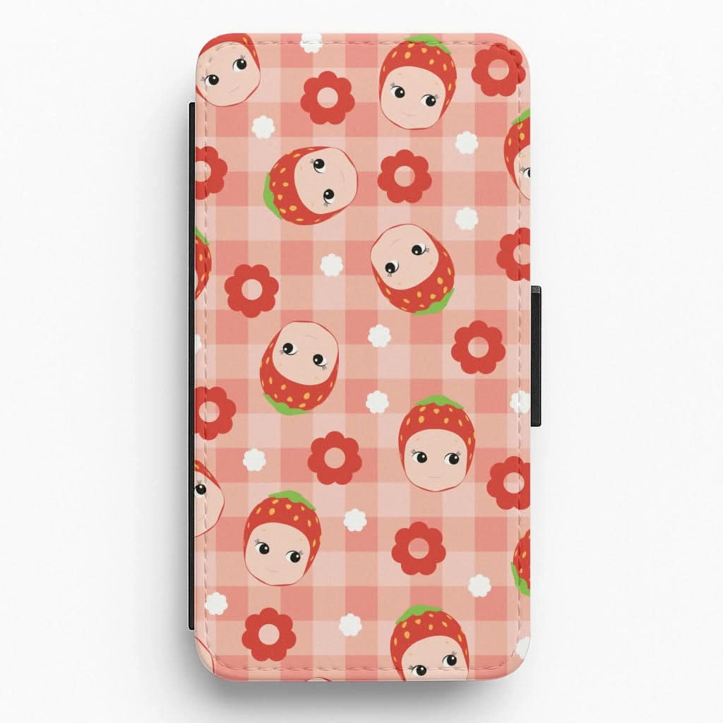 Strawberry Angel Pattern Flip / Wallet Phone Case Modern Pattern Style