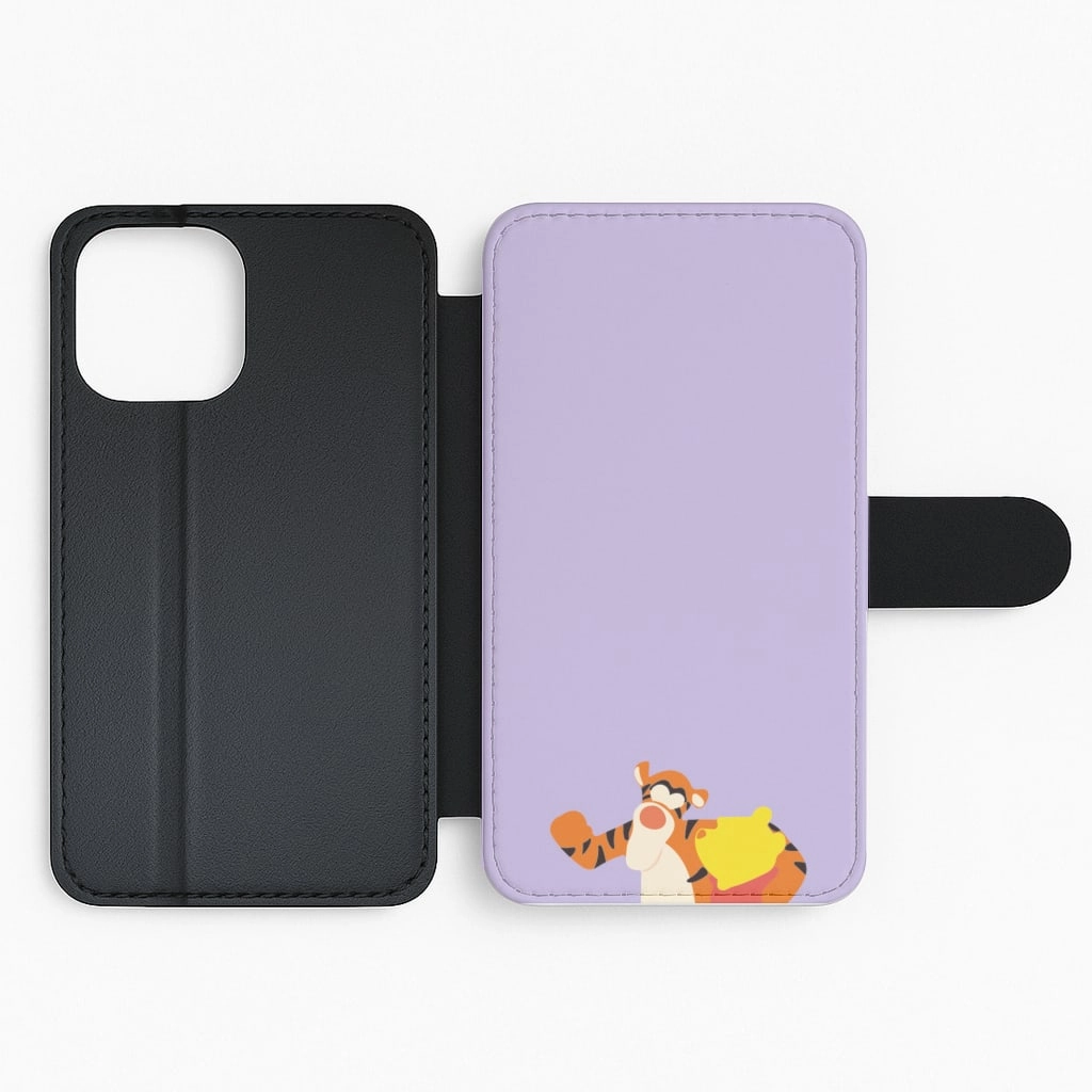 Minimal Build Texture Tiger and Winnie - Winnie Flip / Wallet Phone Case