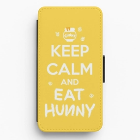 Slim Look Elegant Surface Texture Keep Calm And Eat Honey - Winnie The Pooh Flip / Wallet Phone Case
