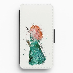 Watercolour Princess Merida Brave Fairytale Flip / Wallet Phone Case Minimal Look Premium Shield