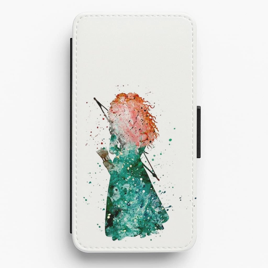 Watercolour Princess Merida Brave Fairytale Flip / Wallet Phone Case Minimal Look Premium Shield