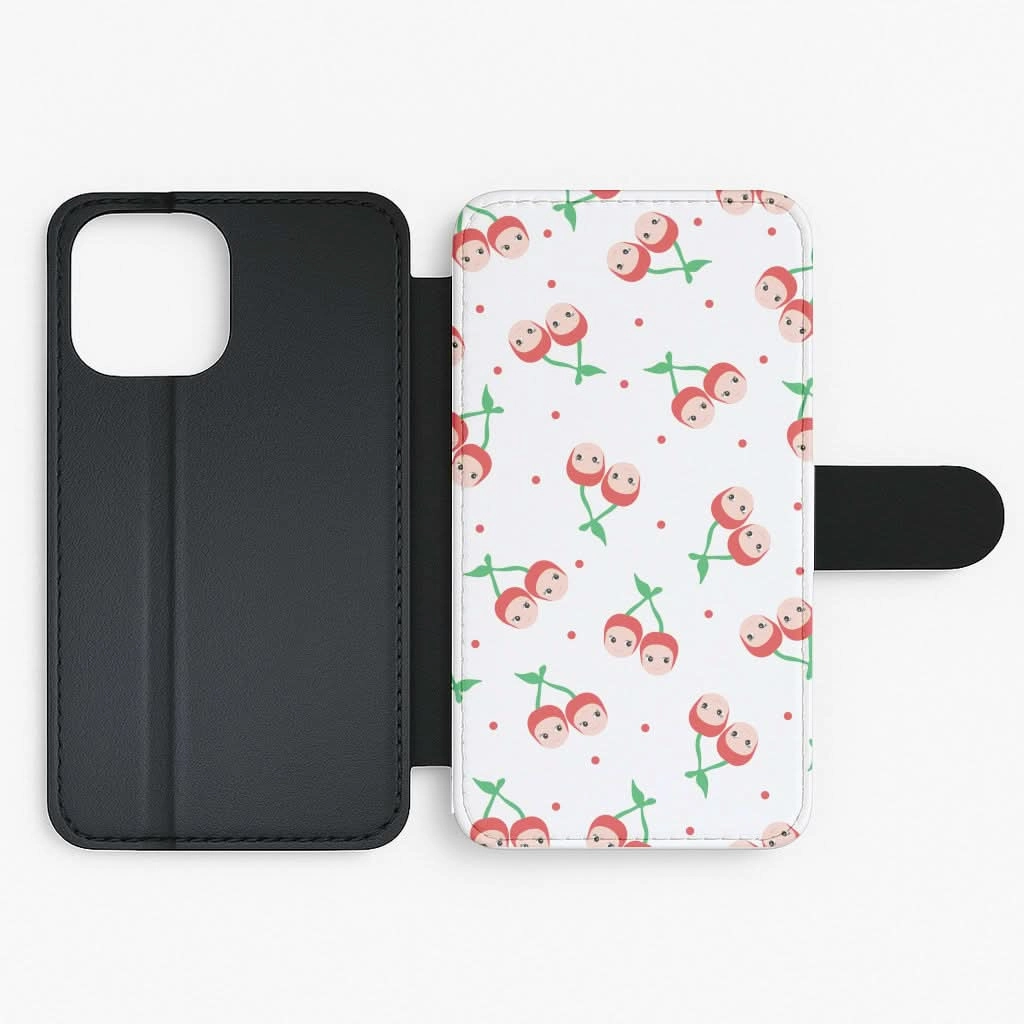 Cherry Angels Pattern Flip / Wallet Phone Case Classic Touch