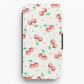 Cherry Angels Pattern Flip / Wallet Phone Case Trendy Finish
