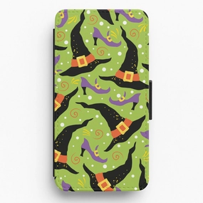 Comfort Texture Layer Soft coating Witch's Attire Pattern - Halloween Flip / Wallet Phone Case