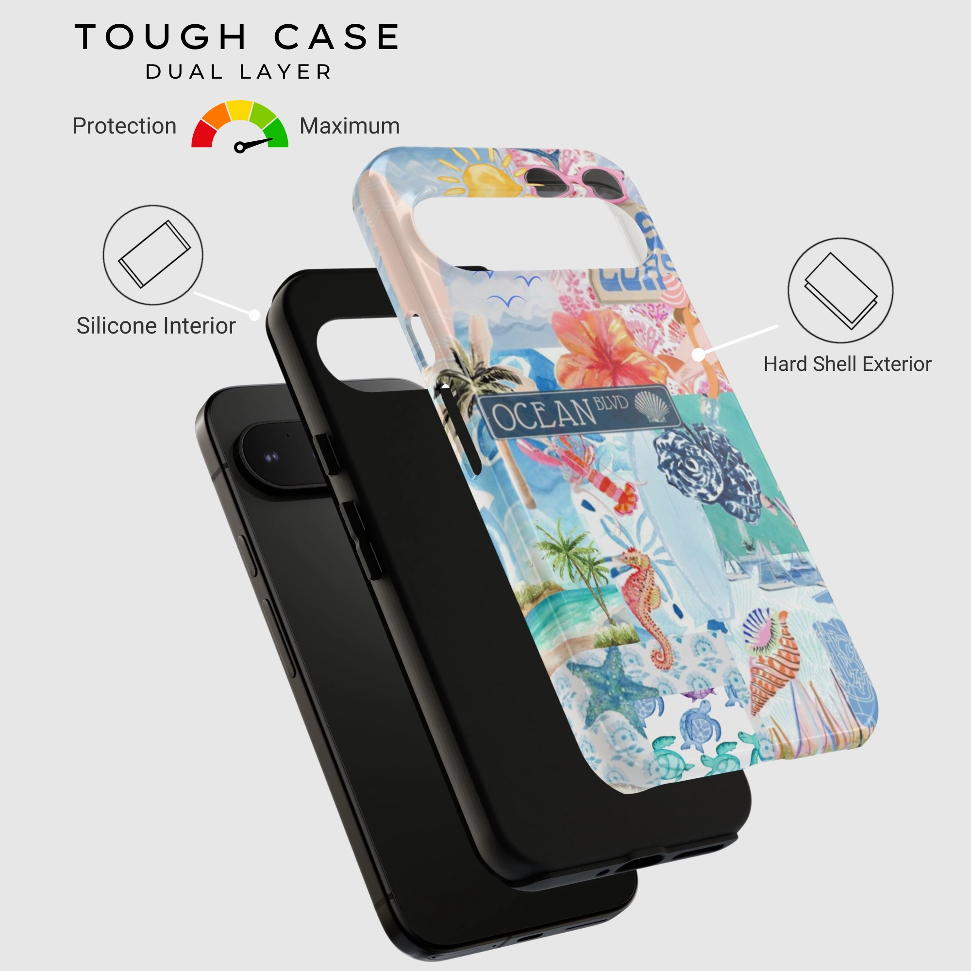 Sunset Postcard Vivid Texture Stylish Layer