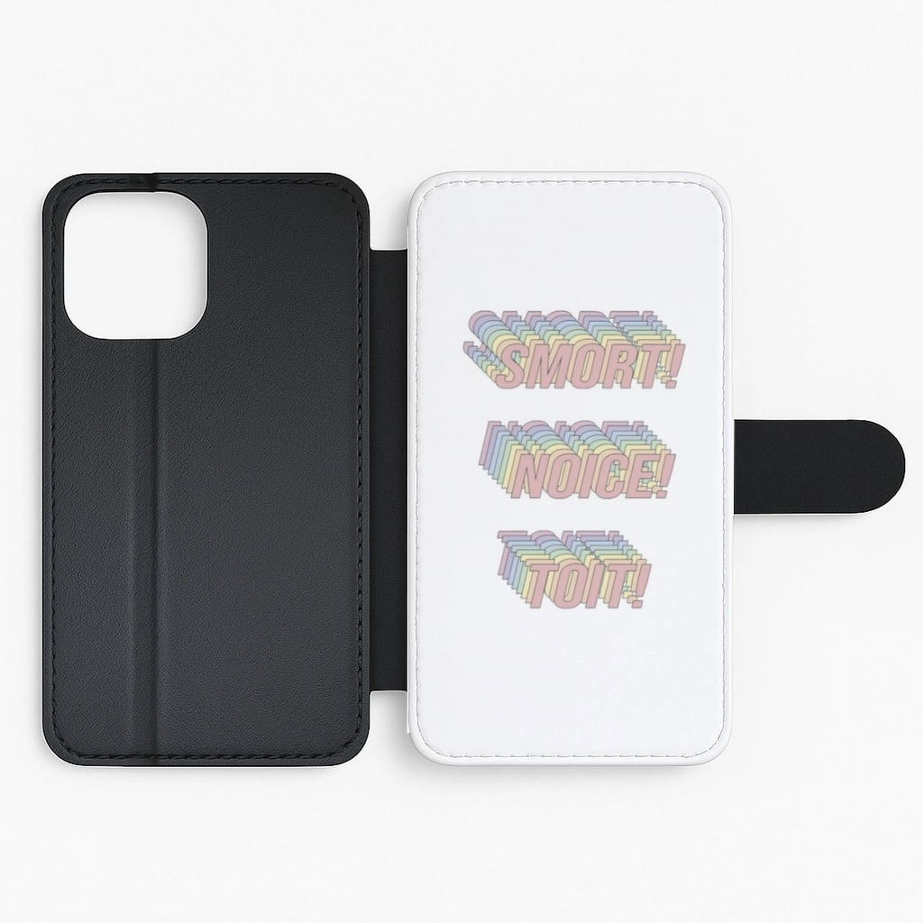 Impact Guard Premium Texture Design Smort, Noice, Toit - B99 Flip / Wallet Phone Case