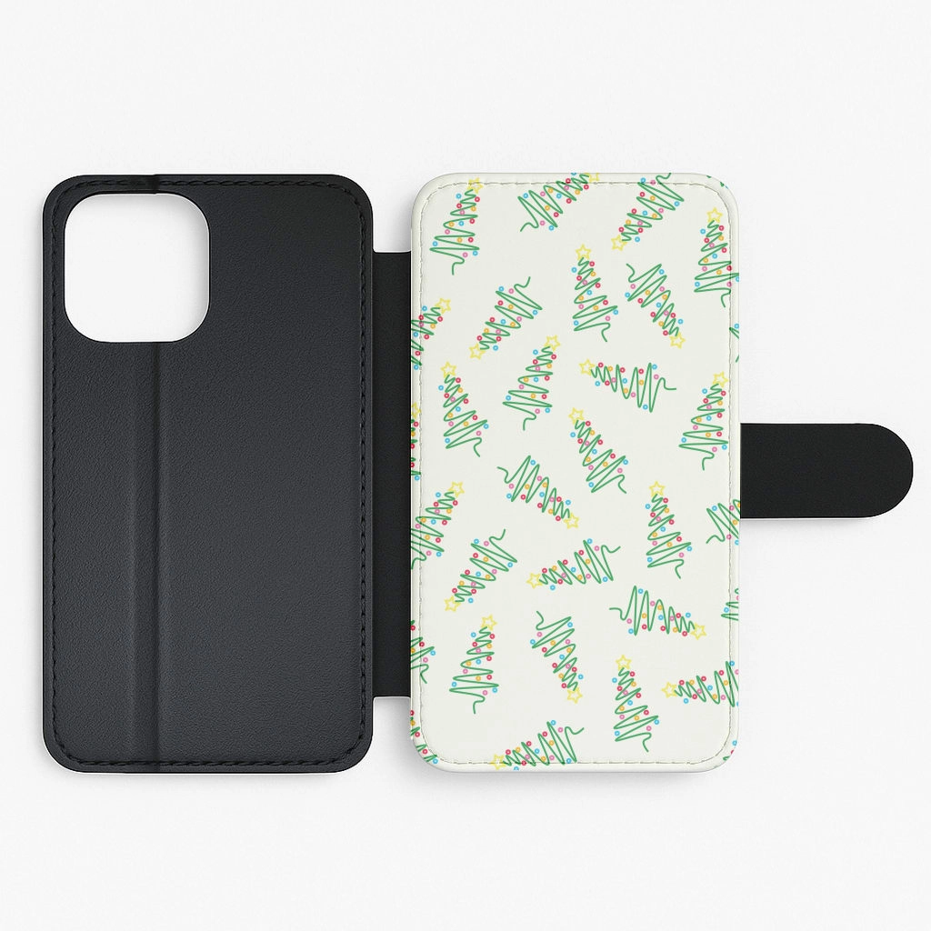 Smooth Lining Matte Protection Wiry Tree Pattern Flip / Wallet Phone Case