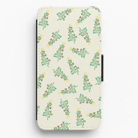 Frosted Finish Protective Texture Finish Wiry Tree Pattern Flip / Wallet Phone Case