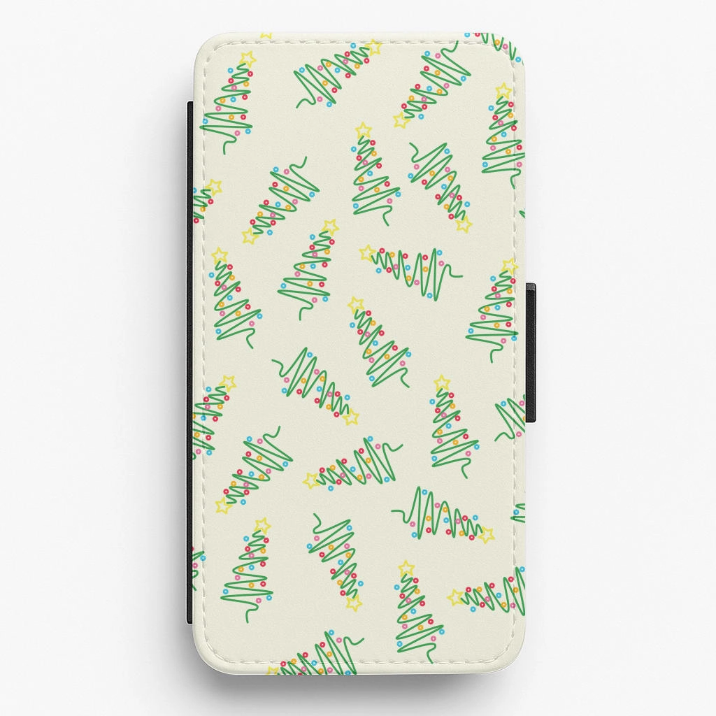 Frosted Finish Protective Texture Finish Wiry Tree Pattern Flip / Wallet Phone Case