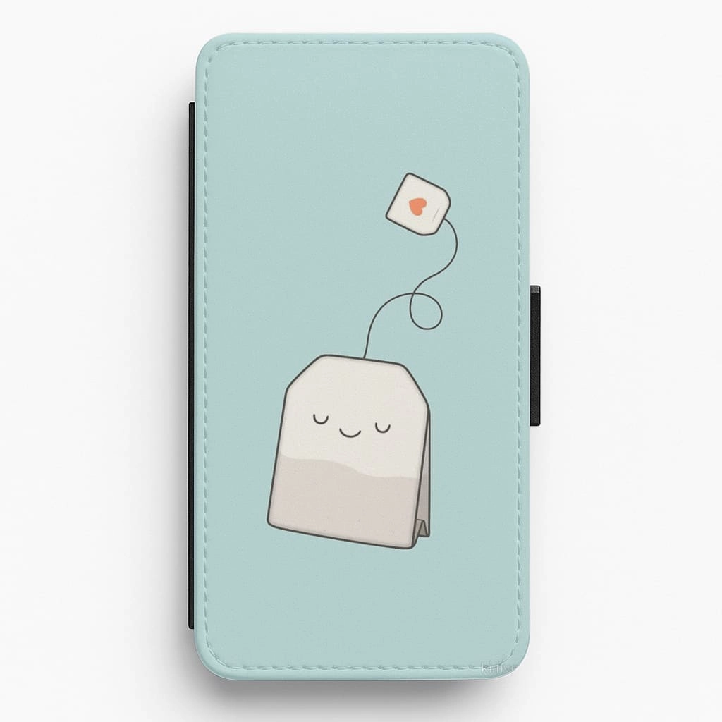 Tea Time - Cartoon Tea Bag Flip / Wallet Phone Case Compact Shape