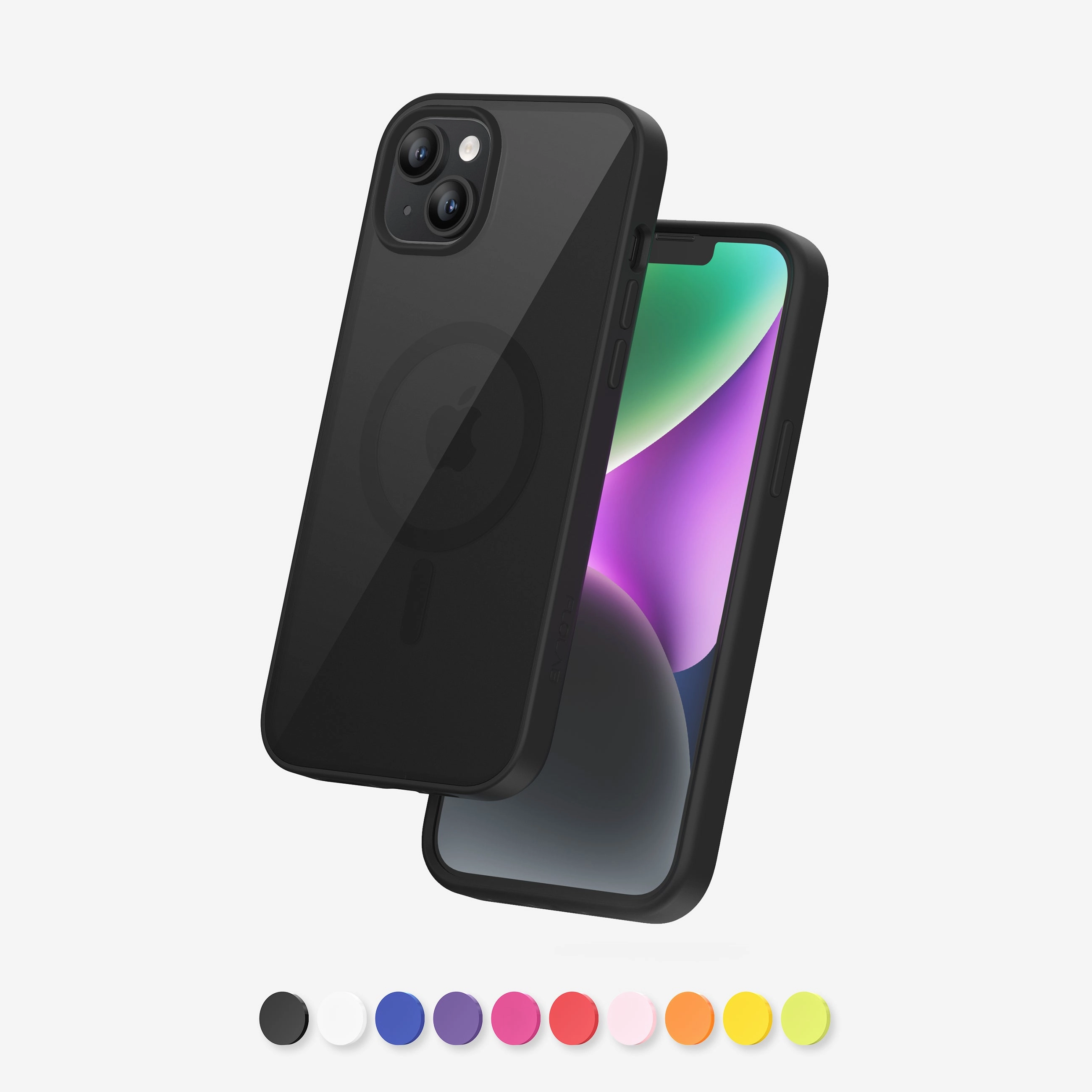 FLOLAB Surtect Tri-Fusion MagSafe Compatible Case  iPhone 14 Series (Black Clear) Matte Screen Guard Screen Shield Max Plus