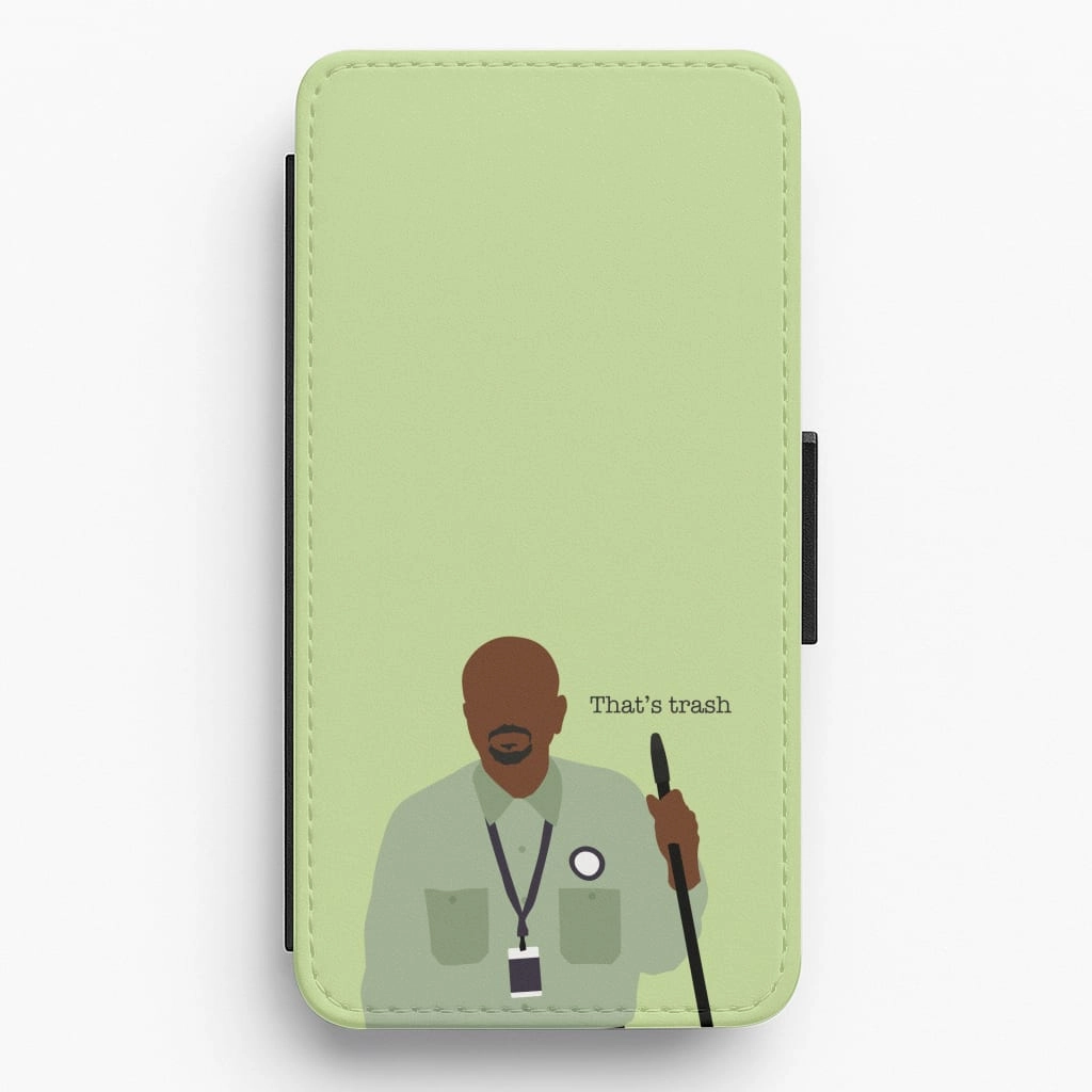 Rugged Texture Design That's Trash Flip / Wallet Phone Case