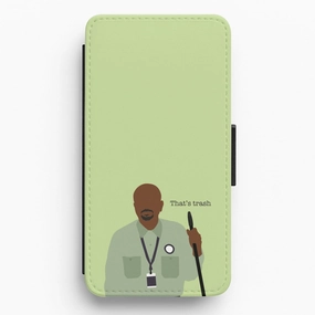 Rugged Texture Design That's Trash Flip / Wallet Phone Case