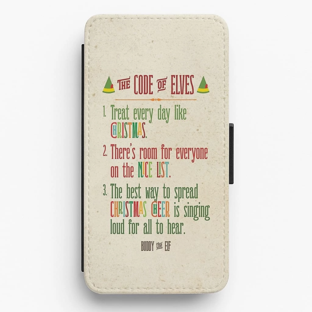The Elf Code - Elf Flip / Wallet Phone Case Smooth Outline