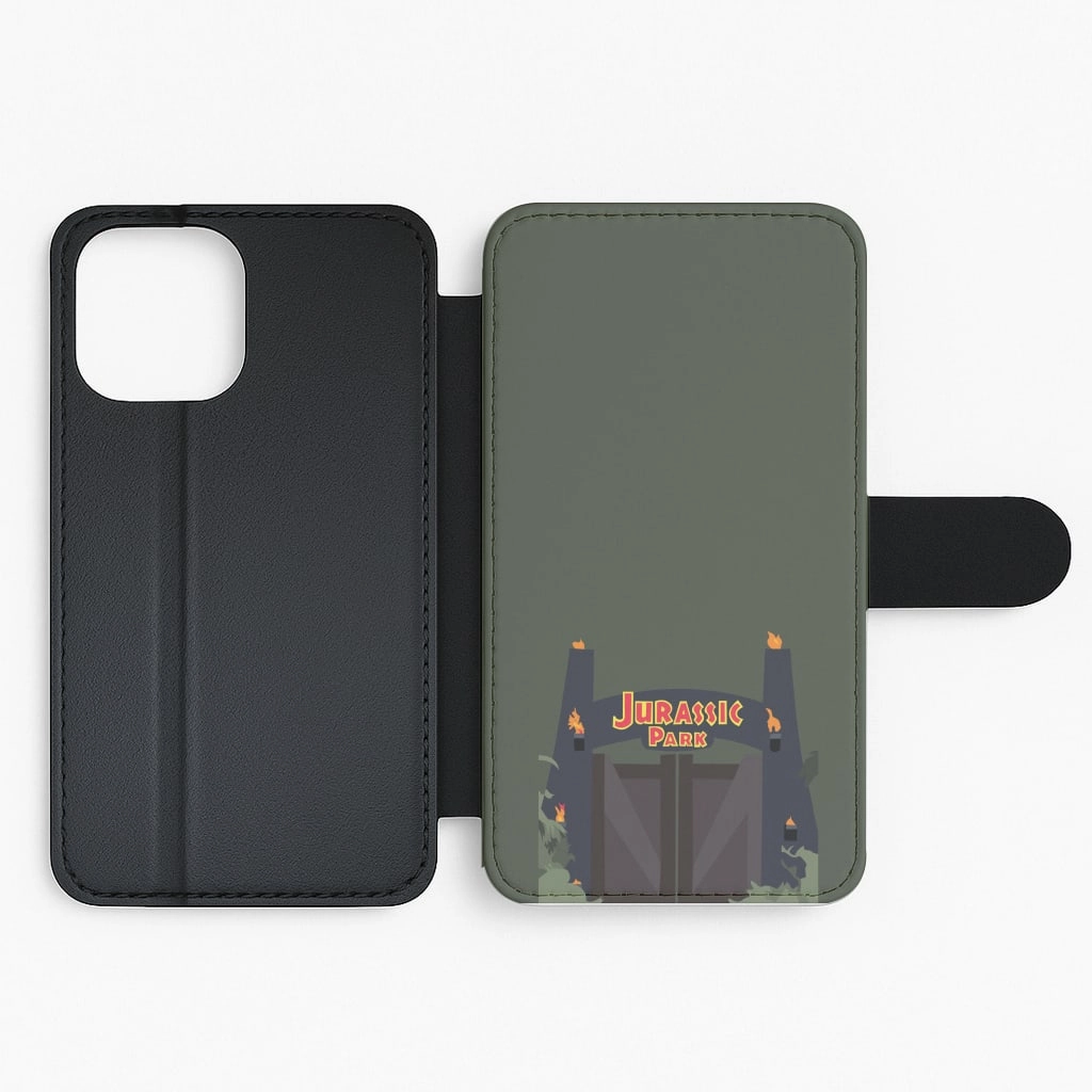 The gate - Dinosaur Park Flip / Wallet Phone Case Hybrid Look Hybrid Grip