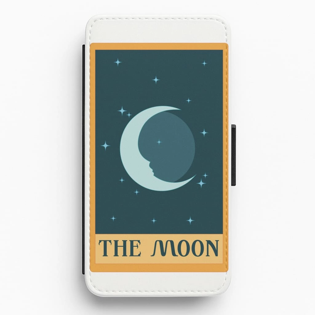 Protective Fit Textured Detail The Moon - Tarot Cards Flip / Wallet Phone Case