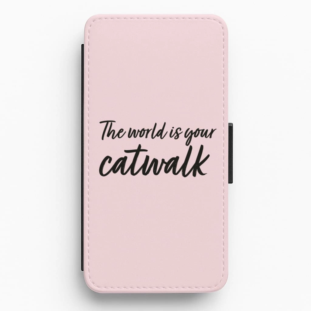 The World Is Your Catwalk Flip / Wallet Phone Case Flexible Grip Form Outdoor Travel