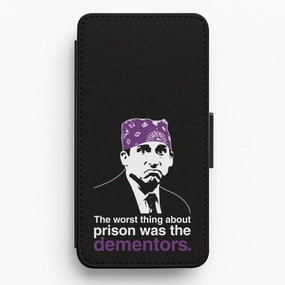 The Worst Thing About Prison Was The Dementors Flip / Wallet Phone Case Rugged Finish Sleek Texture