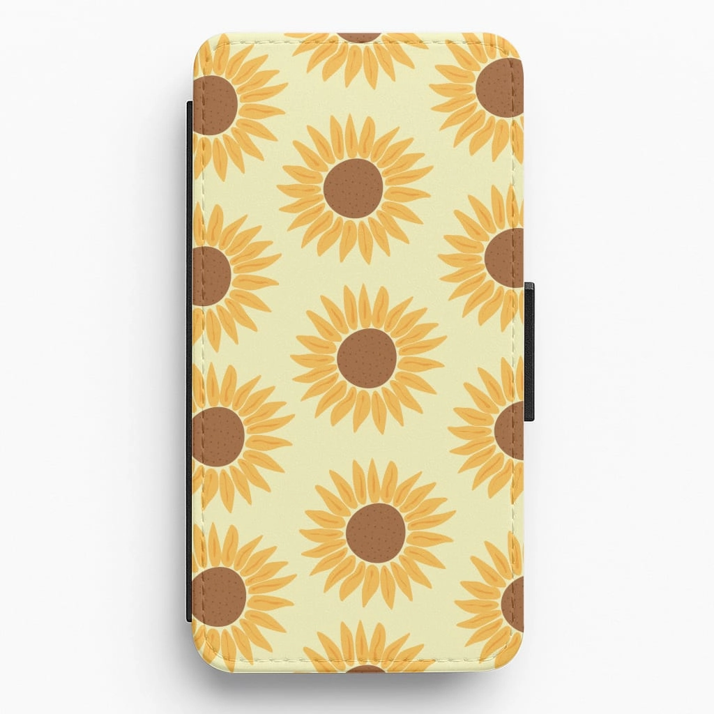 Sunflowers Abstract Pattern Flip / Wallet Phone Case Minimal Pattern