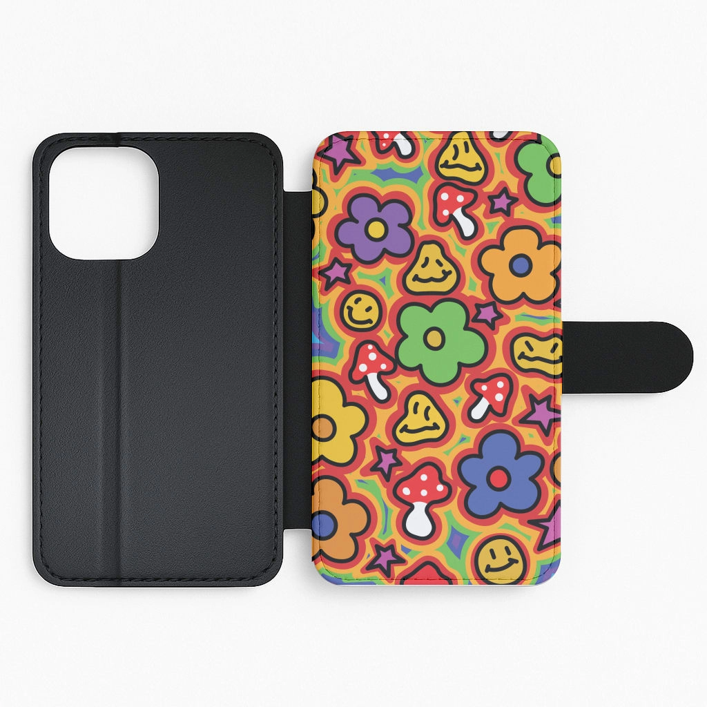 Rainbow Trip - Trippy Patterns Flip / Wallet Phone Case Matte Touch