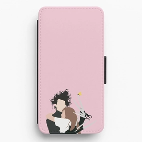 Clear Texture Edward And Kim -Scissorhands Flip / Wallet Phone Case