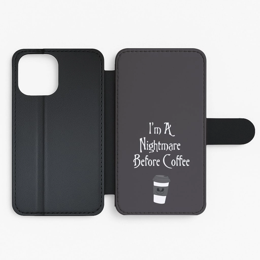 Sleek Edge I'm A Nightmare Before Coffee Flip / Wallet Phone Case