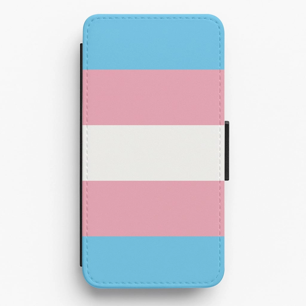 Strong material Trans Flag - Pride Flip / Wallet Phone Case