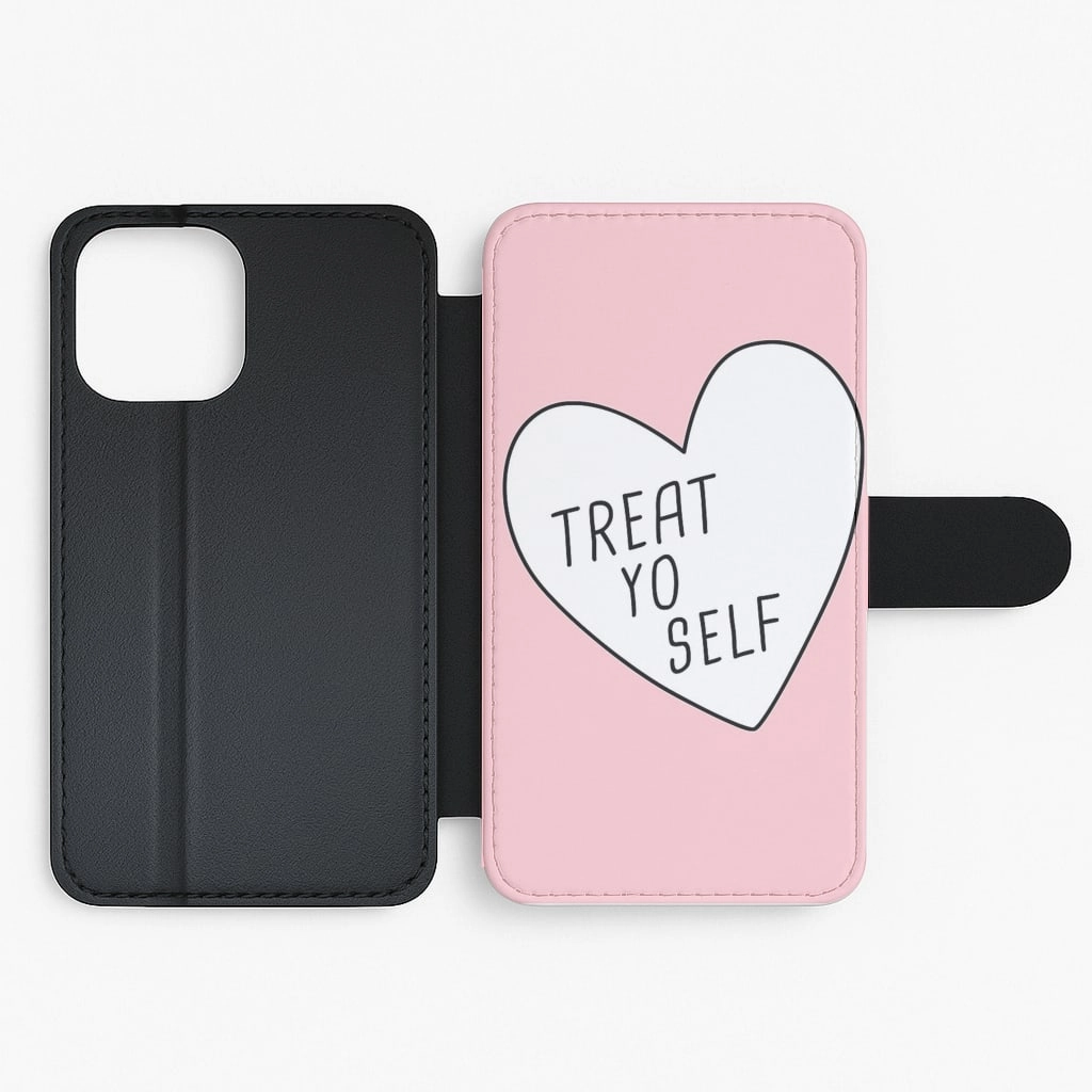 Treat Yo Self Heart - Parks and Recreation Flip Wallet Phone Case Outdoor Adventure Premium Grip